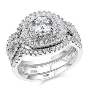 Brand new 925 Sterling silver wedding ring set